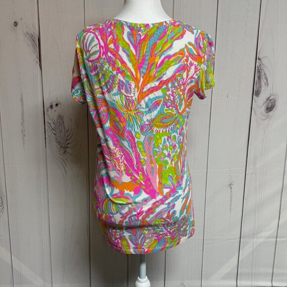 Lilly Pulitzer Michele V-Neck Top – Scuba to Cuba Print, Size Small, EUC - Picture 3 of 9